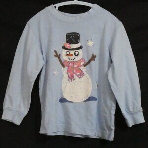 TANGERINE | size 3 | Light Blue Snowman Long Sleeve Top